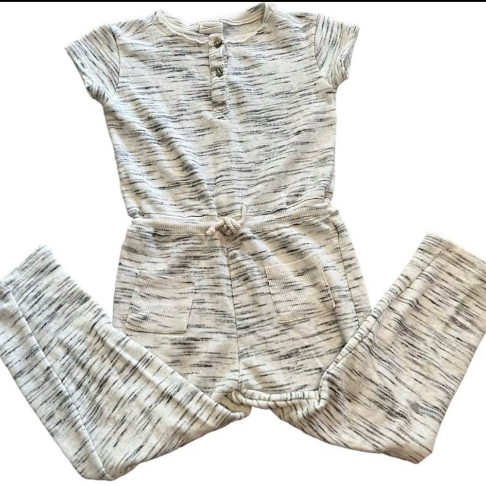 Zara Girls Jumpsuit Cream and Gray Heather size 4/5 euro 110